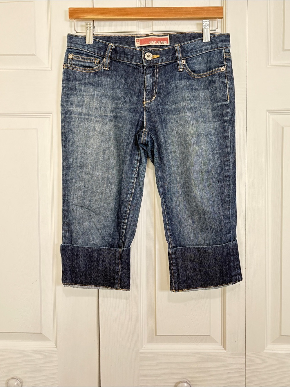 GAP Blue Cuffed Denim Capris